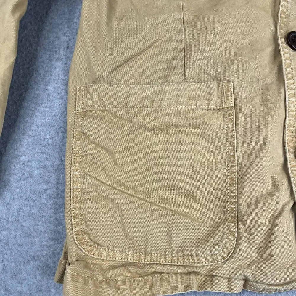 Gap Kids 3 Button Coat Youth XL Beige Canvas Pockets Casual Classic